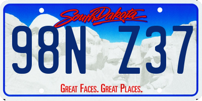SD license plate 98NZ37