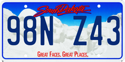 SD license plate 98NZ43