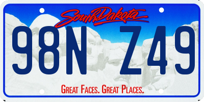 SD license plate 98NZ49