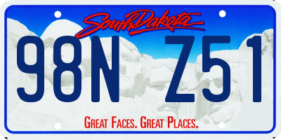 SD license plate 98NZ51