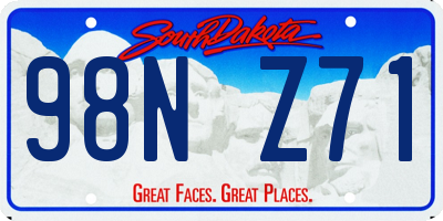 SD license plate 98NZ71