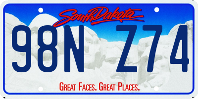 SD license plate 98NZ74
