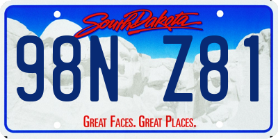 SD license plate 98NZ81