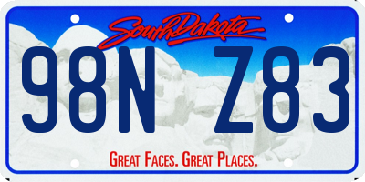 SD license plate 98NZ83