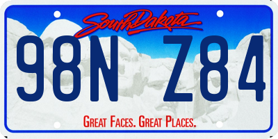 SD license plate 98NZ84