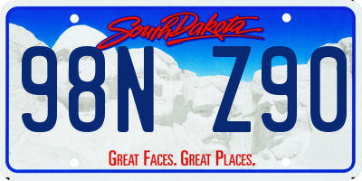 SD license plate 98NZ90