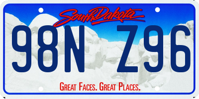 SD license plate 98NZ96