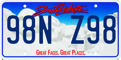 SD license plate 98NZ98