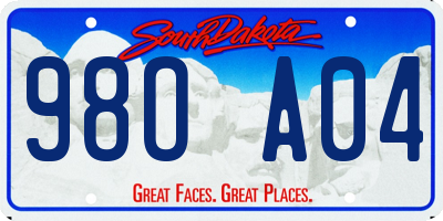 SD license plate 98OA04