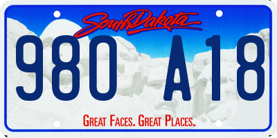 SD license plate 98OA18