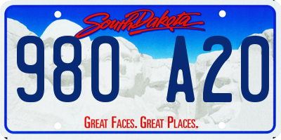 SD license plate 98OA20