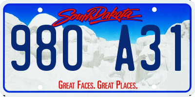 SD license plate 98OA31