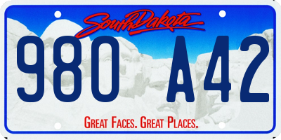 SD license plate 98OA42