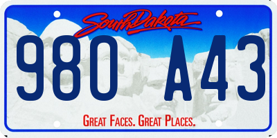 SD license plate 98OA43