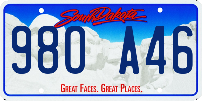 SD license plate 98OA46