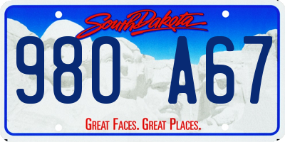 SD license plate 98OA67