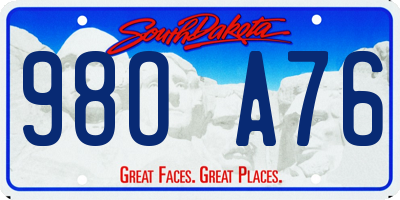 SD license plate 98OA76