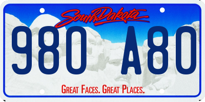 SD license plate 98OA80