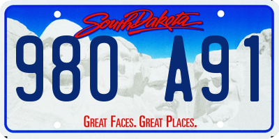 SD license plate 98OA91