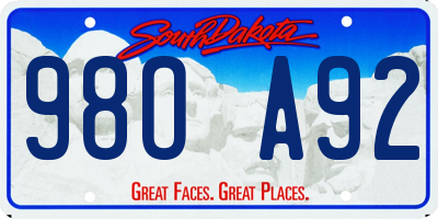 SD license plate 98OA92