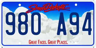 SD license plate 98OA94