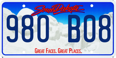 SD license plate 98OB08