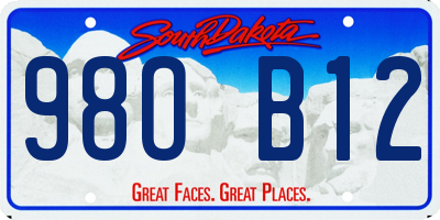 SD license plate 98OB12