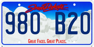 SD license plate 98OB20