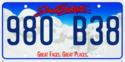 SD license plate 98OB38
