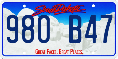 SD license plate 98OB47