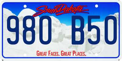 SD license plate 98OB50