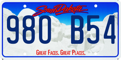 SD license plate 98OB54