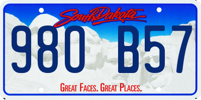 SD license plate 98OB57