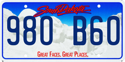 SD license plate 98OB60