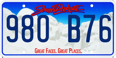 SD license plate 98OB76