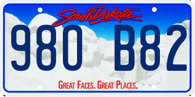 SD license plate 98OB82