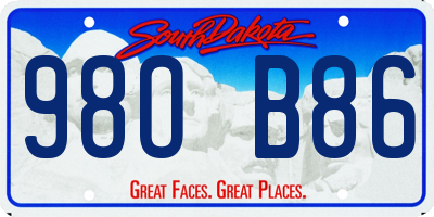 SD license plate 98OB86
