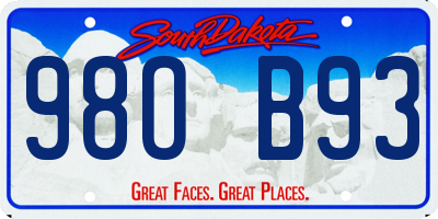 SD license plate 98OB93