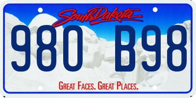 SD license plate 98OB98