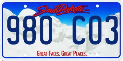 SD license plate 98OC03