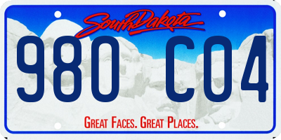 SD license plate 98OC04