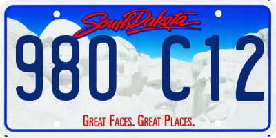 SD license plate 98OC12