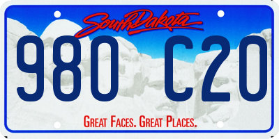 SD license plate 98OC20