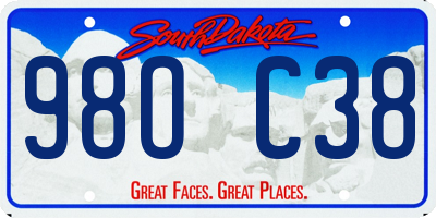 SD license plate 98OC38