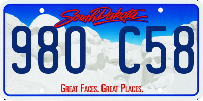 SD license plate 98OC58