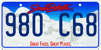 SD license plate 98OC68