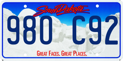 SD license plate 98OC92
