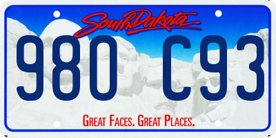 SD license plate 98OC93