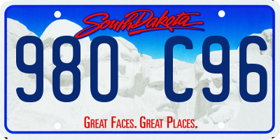 SD license plate 98OC96