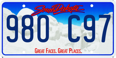 SD license plate 98OC97